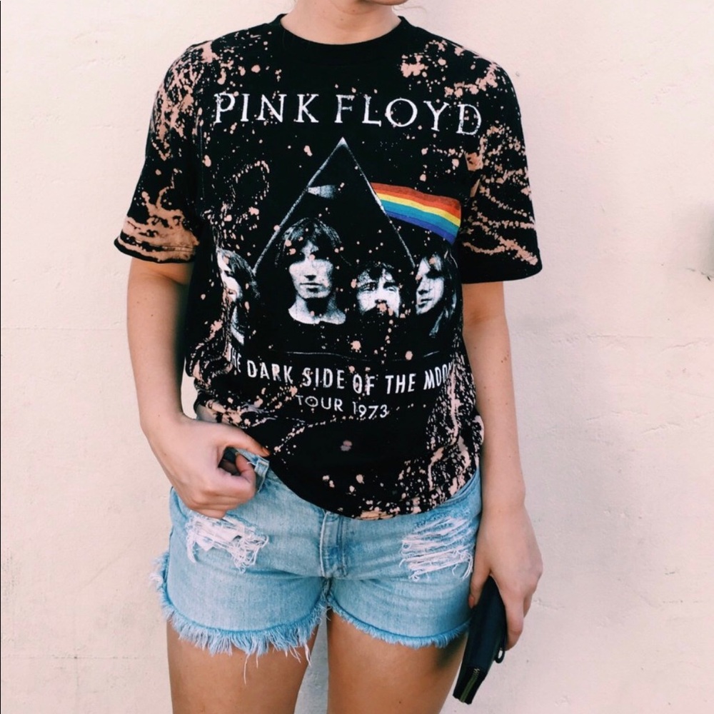 BRAND NEW ACID WASH PINK FLOYD BAND TEE
